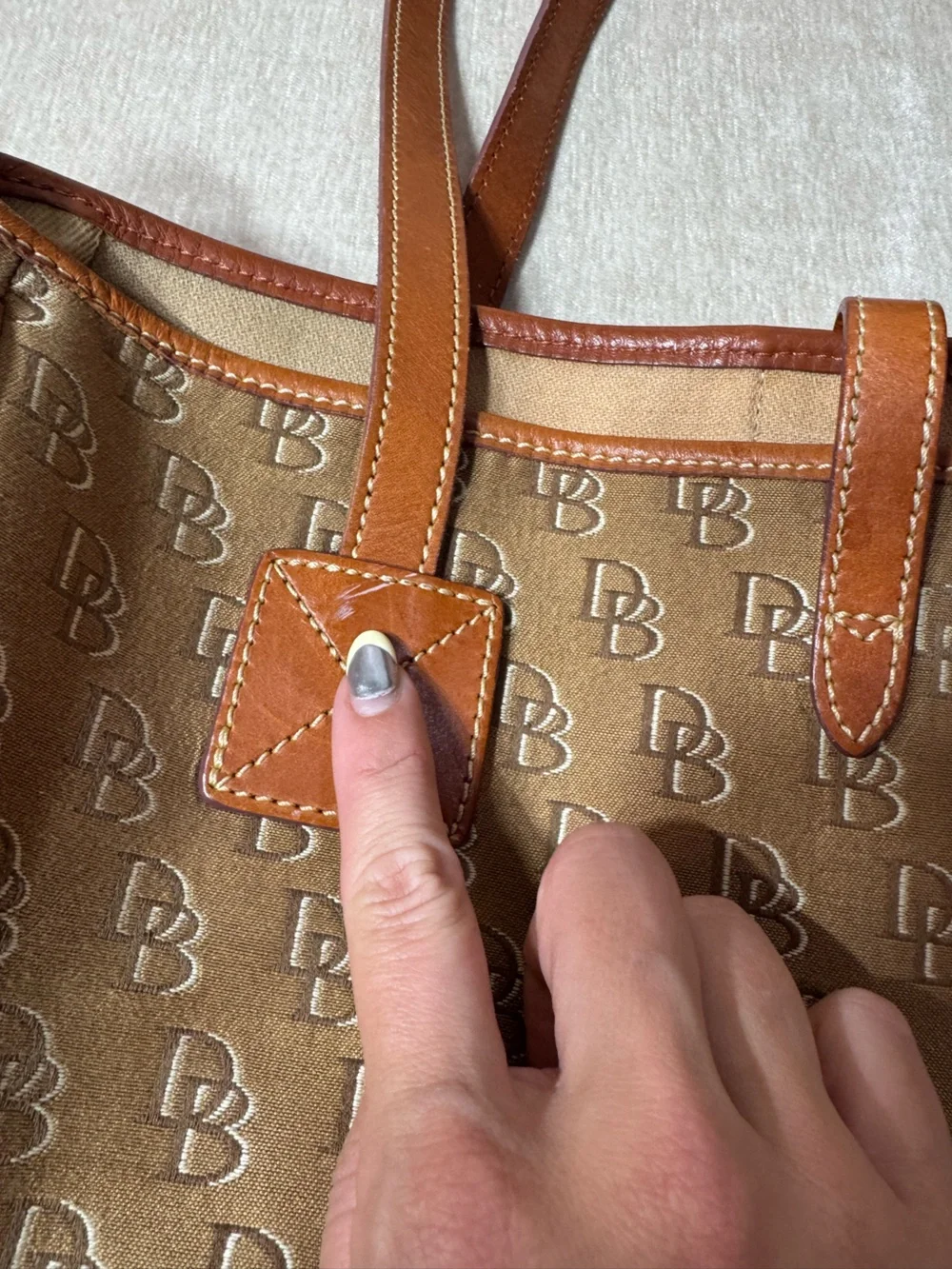 Vintage Dooney & Burke Monogrammed Tote - Picture 8 of 12